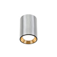 Spectrum CHLOE MINI GU10 surface-mounted ceiling light, Silver body with Gold ring and Black edge, IP20