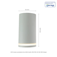 Spectrum CHLOE Mini Ring Aufbau-GU10-Deckenleuchte 230V IP20 Weiß Aluminium Ø55x107mm
