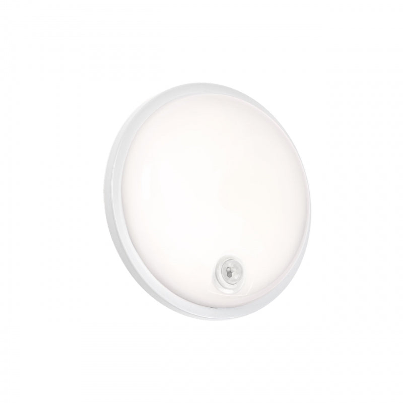 Spectrum LED 20W ceiling lamp IP54 230V 4000K neutral white round PIR sensor 2300 lumens White