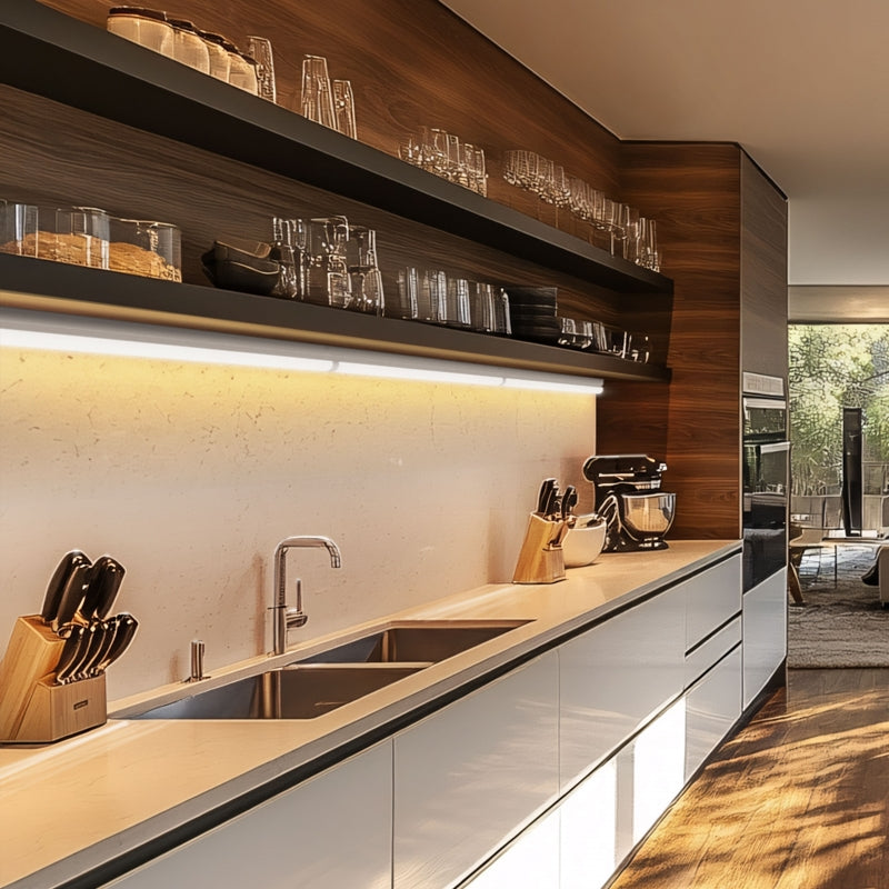 Spectrum LED Möbelleuchte 600mm 7W 3000K 230V Warmweiß IP20 Weißes Gehäuse mit Schalter Aufputzmontage