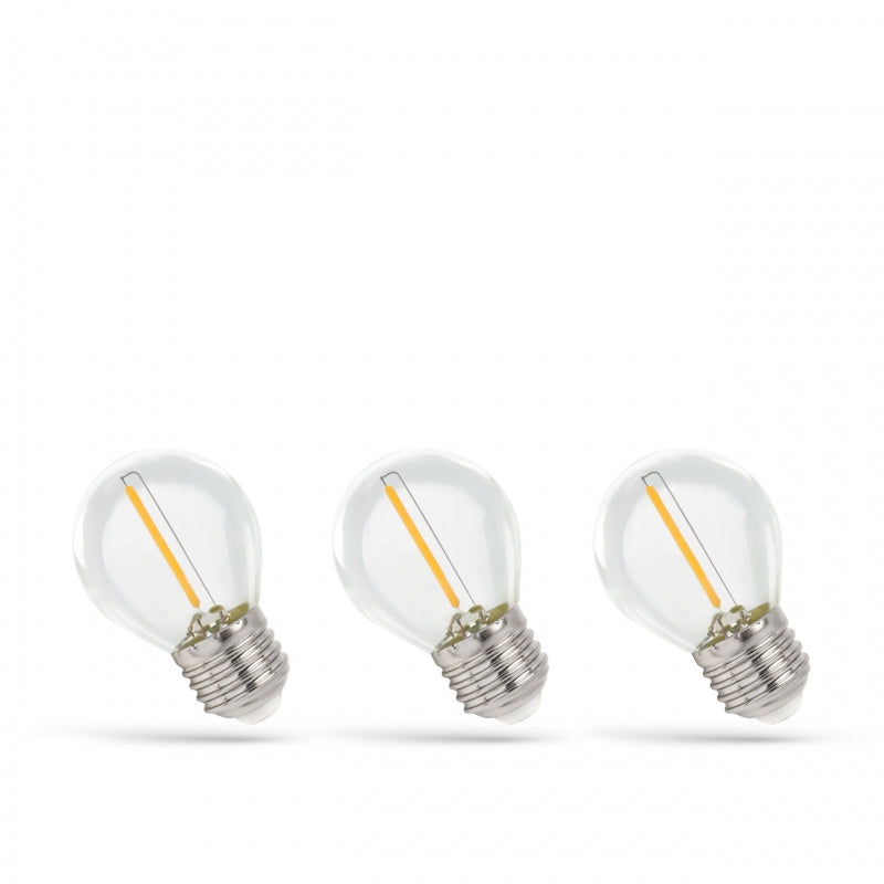 Spectrum LED E27 Glühbirne 1W 230V 2700K Warmweiß Klarglas 60 Lumen 300° Abstrahlwinkel 3er-Pack