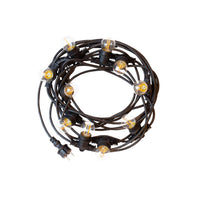 Spectrum LED festoon light chain 5m with 10x E27 sockets, 220-240V, IP20, 3000K, CE RoHS, 5 year warranty