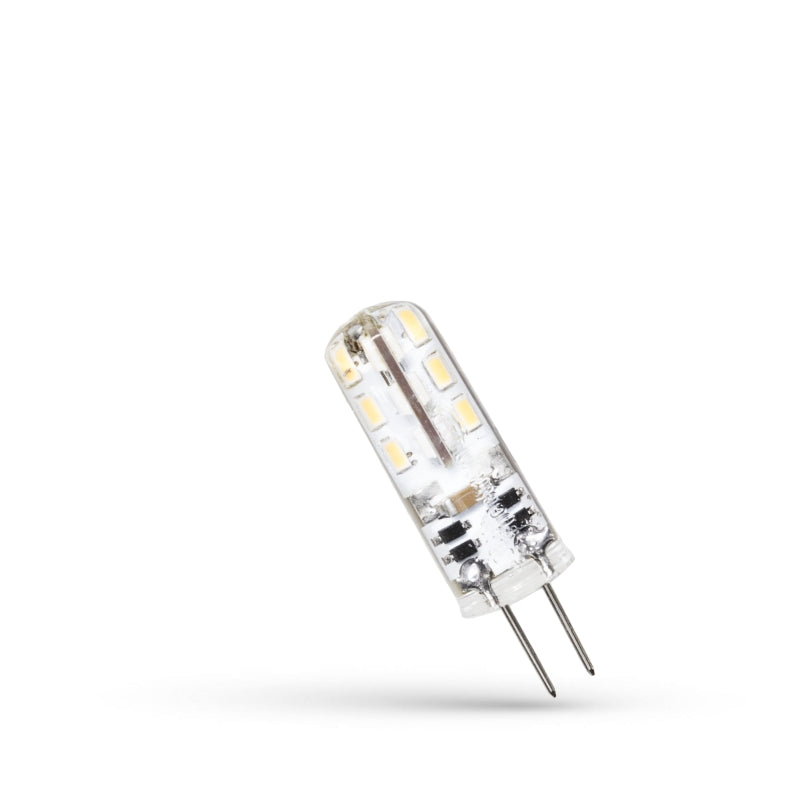 Spectrum LED G4 Lampe 12V 1.5W Warmweiß 3000K 95 Lumen Silikonhülle 270° Abstrahlwinkel nicht dimmbar