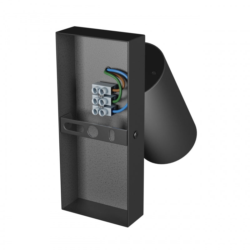 Spectrum LED GU10 Wandleuchte, Aufputzmontage, 230V IP20 Schwarzes Aluminium rund 55x100mm für Innenbeleuchtung