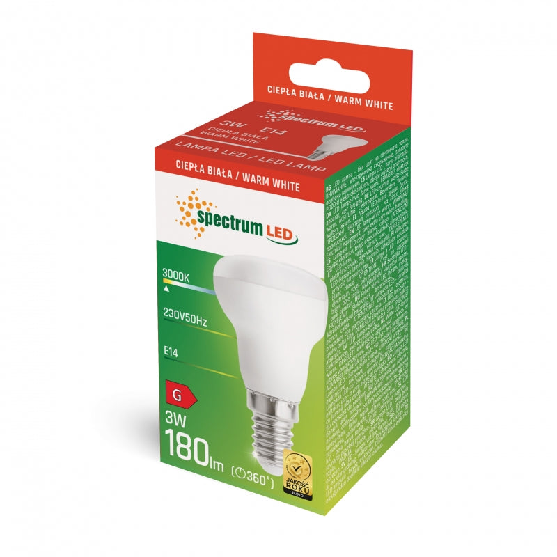 Spectrum LED R39 E14 Lampe 3W 3000K Warmweiß 230V 180 Lumen 120° Abstrahlwinkel Nicht dimmbar