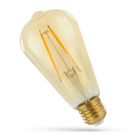 Spectrum LED ST64 E27 2W 230V Warm White 240 lumens Retro Filament Bulb 2400K 300° Non-Dimmable
