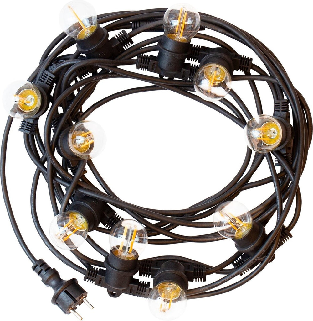 Spectrum LED Lichterkette 10m mit 10x E27 Fassungen, Outdoor-Baumparty-Kabel, optionale LED Leuchtmittel