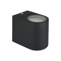 Spectrum LED Wandleuchte halbrund Schwarz, GU10 Fassung, IP44 Außenwandleuchte 230V