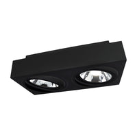 Spectrum MIRORA AR111 GU10 Aufbau-Spotlight, 2x20W LED, 250V IP20, schwarz verstellbare rechteckige Deckenhalterung