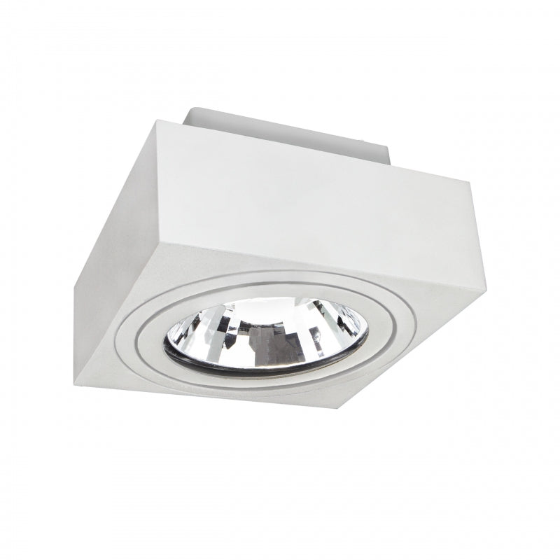 Spectrum MIRORA AR111 surface-mounted GU10 spotlight, 250V, 20W max, IP20, adjustable White aluminum housing