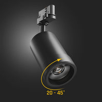 Spectrum PAVA BASIC LED Strahler 20W CCT 230V 3-Phasen 20-45° Schwarz IP20 2225 Lumen CRI 80