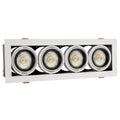 Spectrum Einbaurahmen LED GU10 x4, 4x10W, 250V, IP20, Weißes Aluminiumgehäuse für Innenbeleuchtung