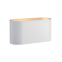 Spectrum SQUALLA G9 Wandleuchte, Weiß-Gold, max. 6W, 250V, IP20, Aluminiumgehäuse, Aufputzmontage