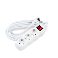 Technik 3-fach Steckdosenleiste mit Schalter, 3m 1,5mm² Kupferkabel Weiß 16A 250V