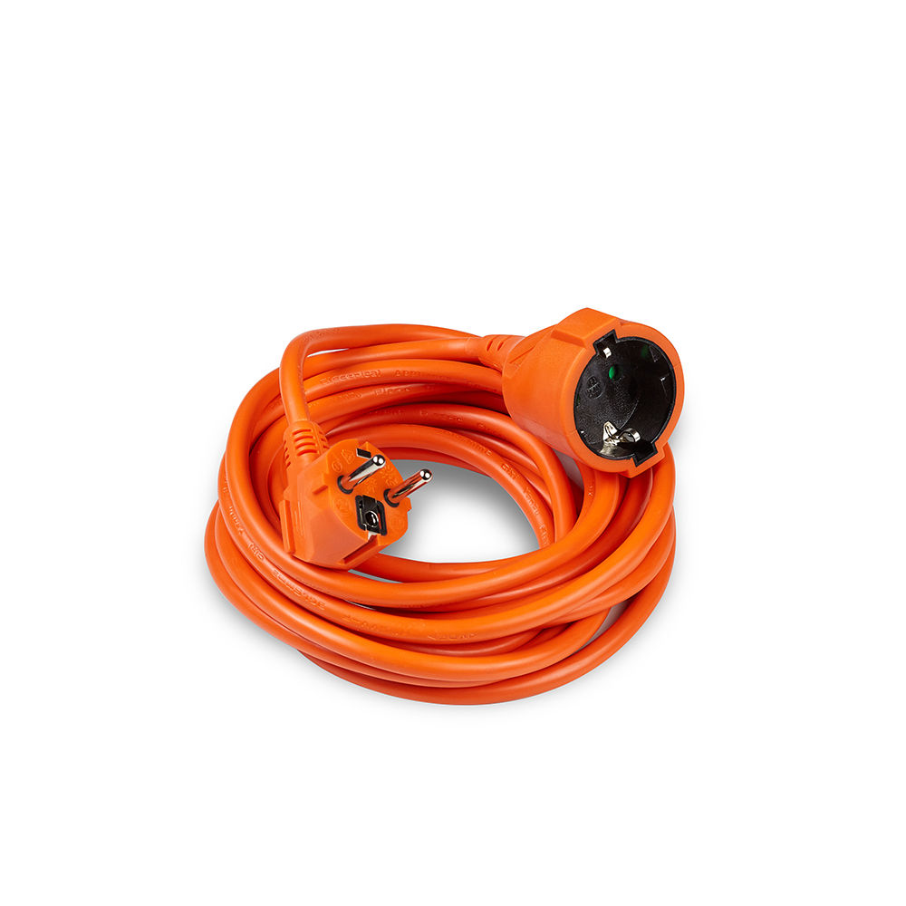 Technik extension cable 1-way 5m 3x1.5mm² 16A 250V orange flexible power cord for indoor and outdoor use