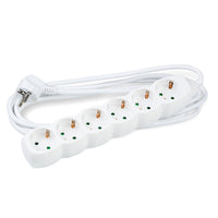 Technik Steckdosenleiste 6-fach, 3m 1,5mm² Kupferkabel, Weiß 16A, Kindersicherung