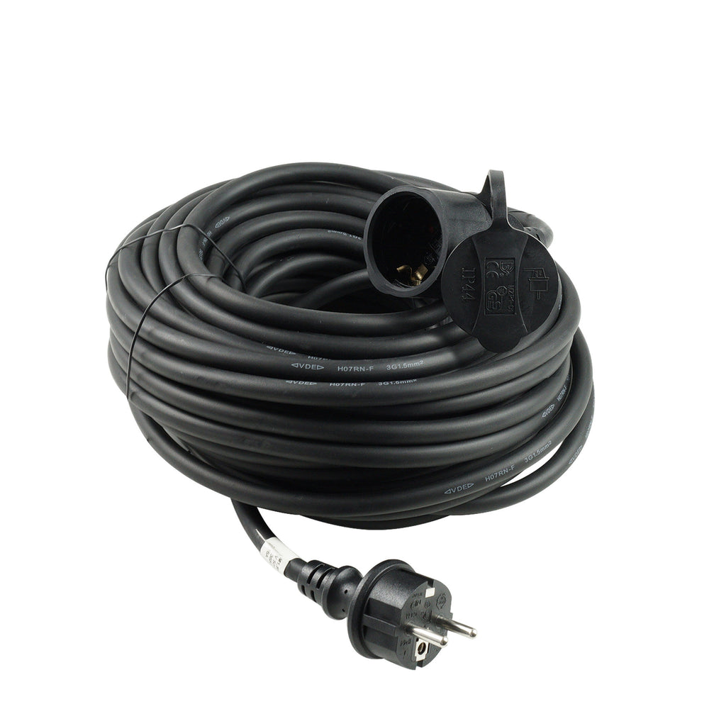 Technik industrial extension cable 20m 1-way 3x1.5mm2 H07RN-F IP44 16A heavy duty power lead
