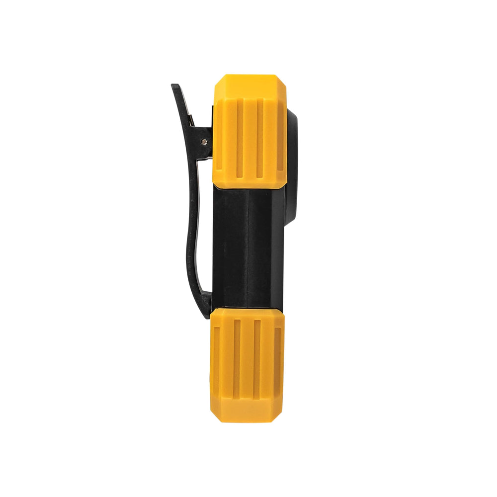 Technik LED Taschenlampe W20 COB 250 Lumen, betrieben mit 3xAAA, weißes Kunststoffgehäuse, IPX2 mit Magnet und Clip