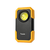 Technik LED Taschenlampe W20 COB 250 Lumen, betrieben mit 3xAAA, weißes Kunststoffgehäuse, IPX2 mit Magnet und Clip