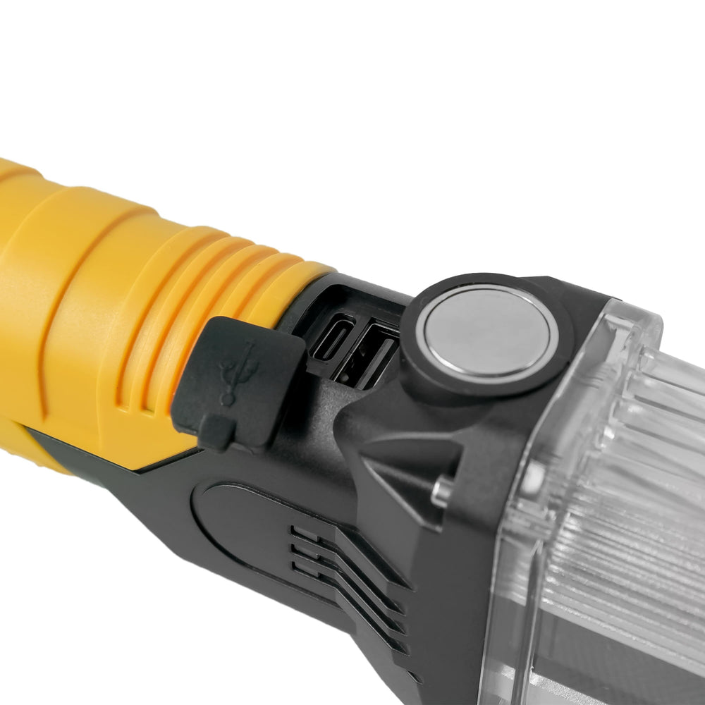 Technik LED Taschenlampe W50 COB+XPG 1000 Lumen Weiß IP55 mit USB Typ-C wiederaufladbarem Akku und Powerbank