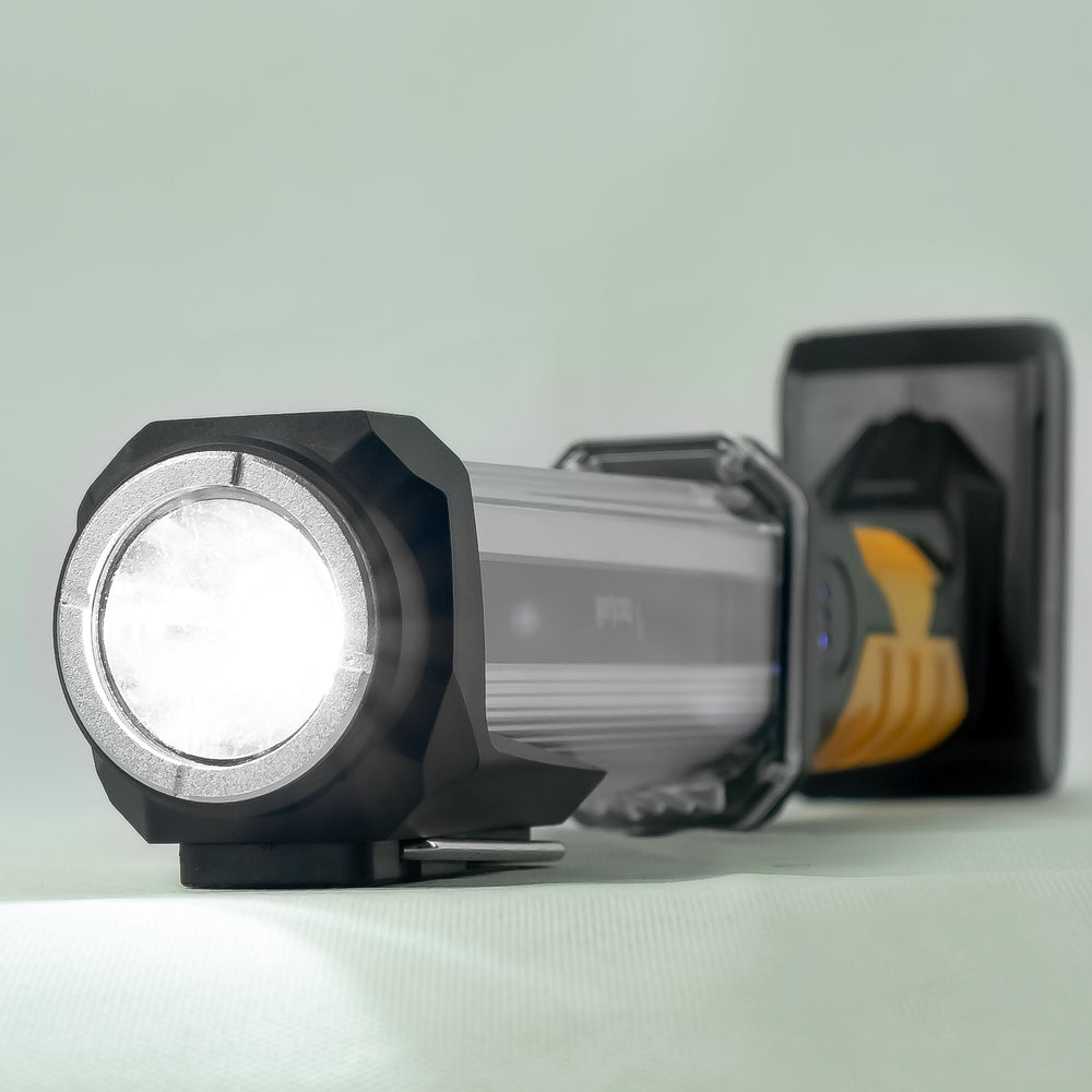 Technik LED Taschenlampe W50 COB+XPG 1000 Lumen Weiß IP55 mit USB Typ-C wiederaufladbarem Akku und Powerbank