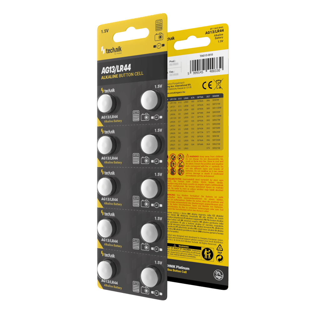 Technik Platinum Alkaline AG13 LR44 A76 357 Knopfzellenbatterie 1.5V 155mAh B10 Packung mit 10