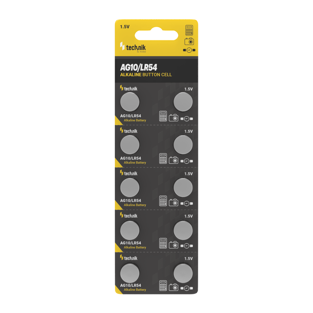 Technik Platinum Alkaline Knopfzelle AG10 LR54 189 389 1.5V B10 Packung mit 10 für zuverlässige Kleingeräte