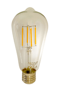 Lcb led filament lamp st64 edison clear glass e27 4w 390 lumen 2700k warm white
