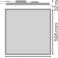 Tsong LED Panel 60x60cm 33W 3000K 1521 Lumen IP20 CRI 80 Aluminium Mattgold CE RoHS