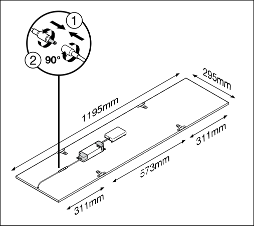 Tsong LED Panelleuchte 33W 3000K 4320 Lumen 120x30cm UGR<19 IP20 Aluminium Weiß flimmerfrei