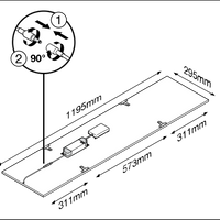 Tsong LED Panelleuchte 33W 3000K 4320 Lumen 120x30cm UGR<19 IP20 Aluminium Weiß flimmerfrei