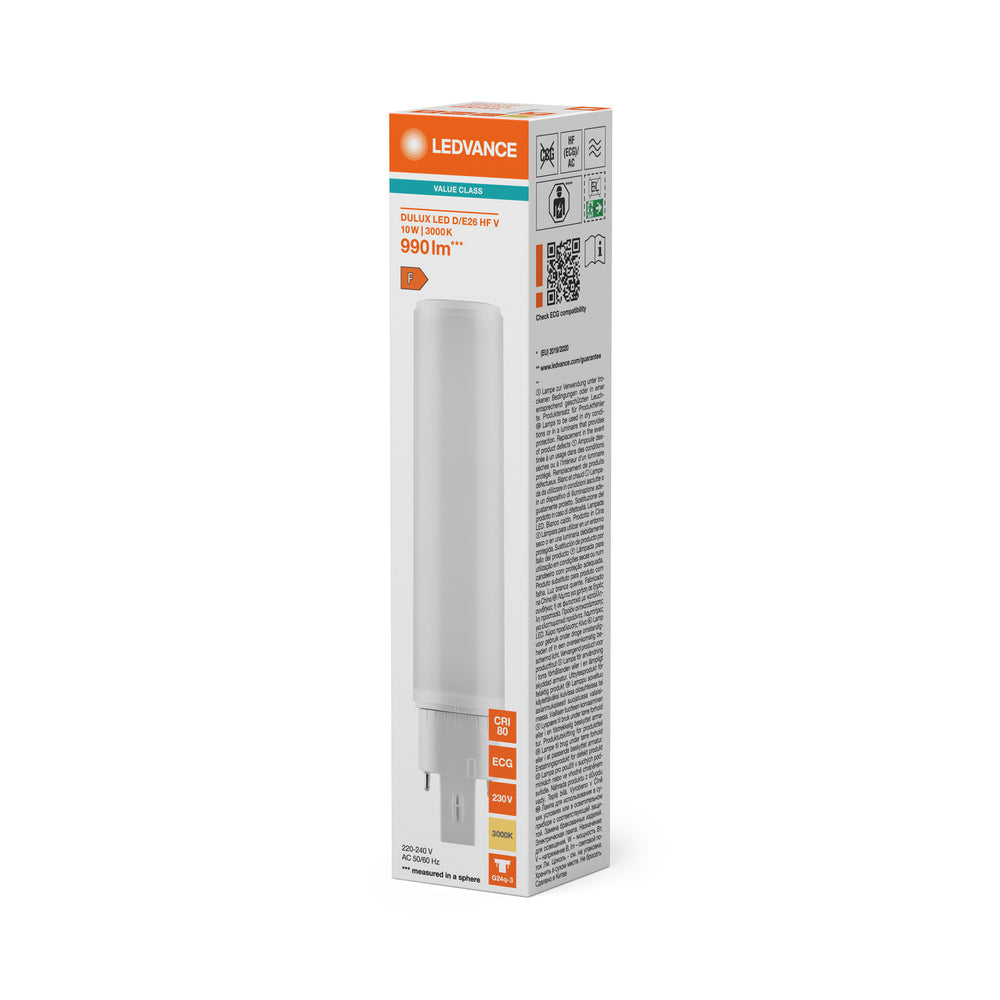 Tsong LED PLC Dulux D/E G24Q-3 Lampe 10.5W 1521 Lumen 3000K Warmweiß 220-240V Philips Chip IP20