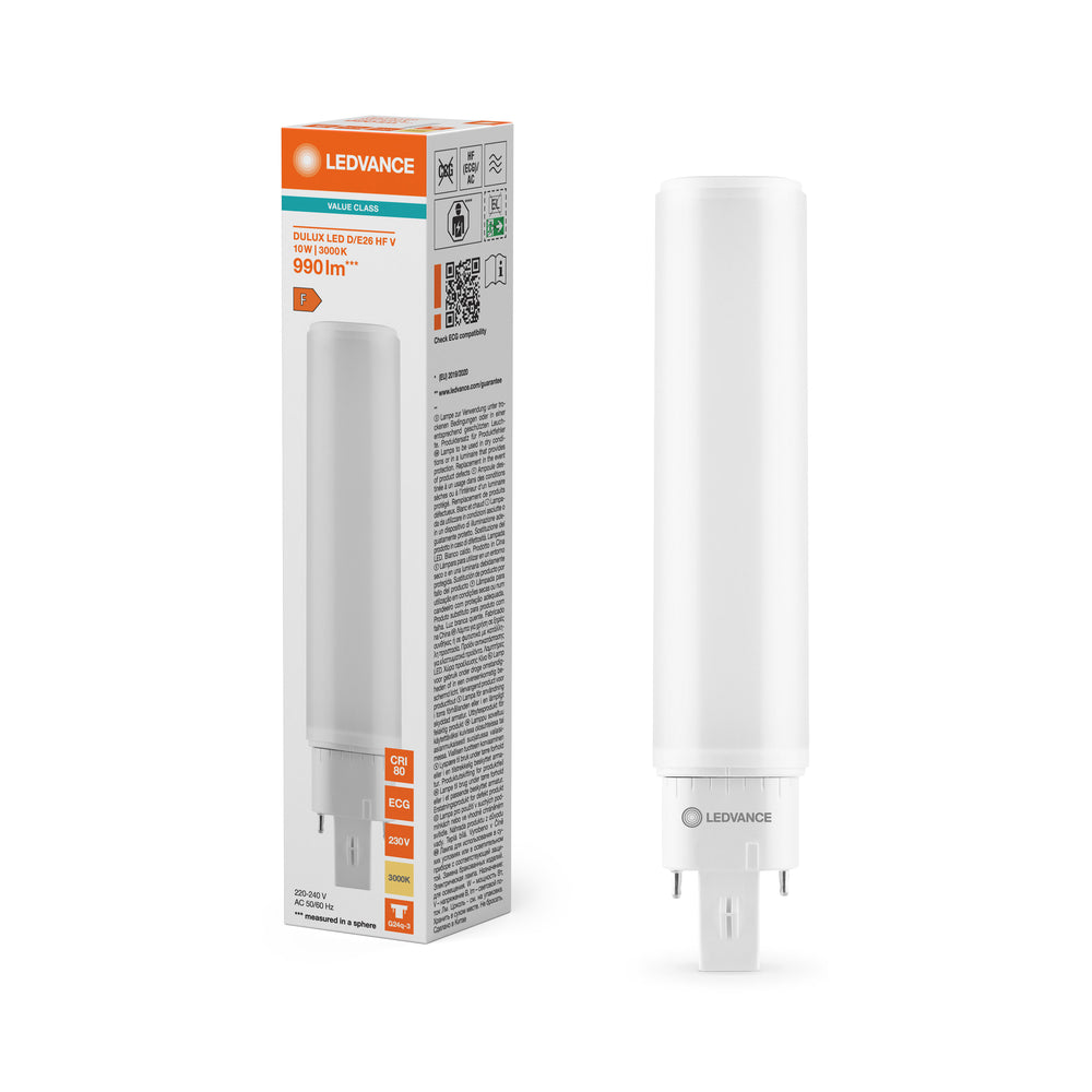 Tsong LED PLC Dulux D/E G24Q-3 Lampe 10.5W 1521 Lumen 3000K Warmweiß 220-240V Philips Chip IP20