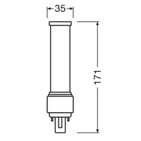 Tsong LED PLC Dulux D G24Q-3 2-Pin 10.5W 3000K 1521 Lumen 230V warmweiß 120° Abstrahlwinkel CRI 80