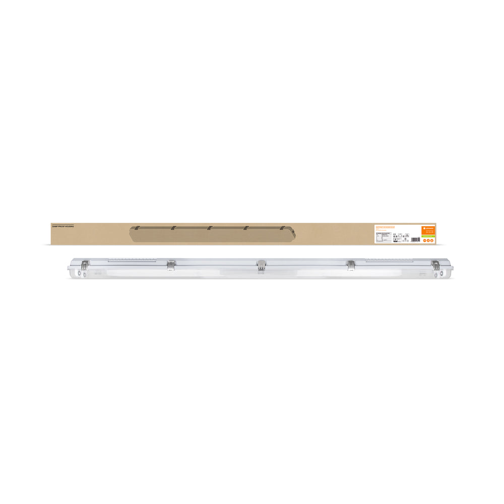 Tsong LED Röhrenleuchte 120cm IP65 wasserdicht für zwei LED Röhren, Aluminium matt gold