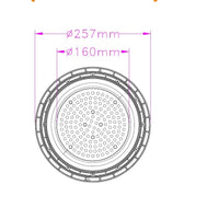 TSONG LED UFO High Bay 100W 6000K DOB driver, durable design, ideal for warehouses and industrial lighting