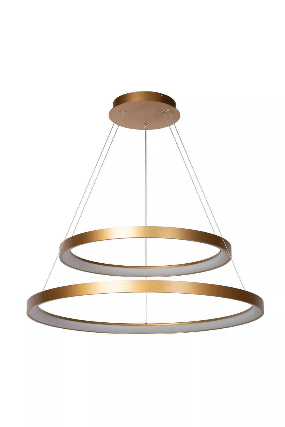 Lucide VIDAL dimmbare LED Pendelleuchte 92W 2700K mattgold Messing Ø 78 cm