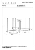 Lucide Vidal LED Pendelleuchte Ø78 cm 2700K mattgold