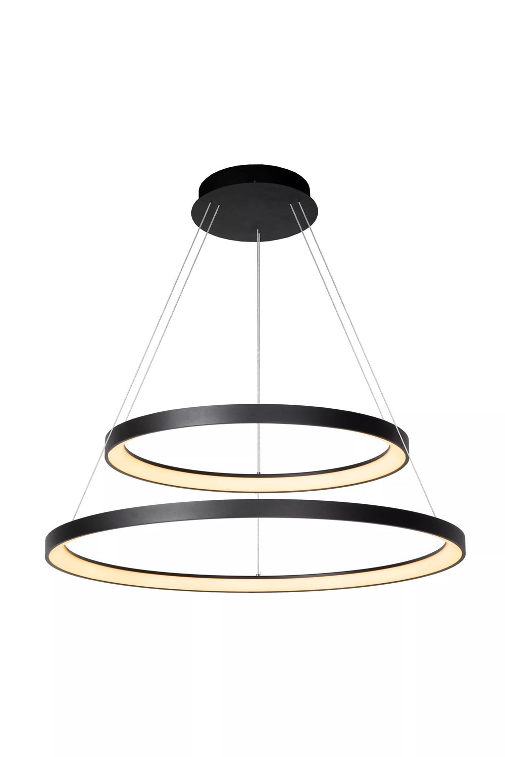 Lucide VIDAL LED pendant light Ø78cm dimmable 92W 2700K Black modern hanging lamp