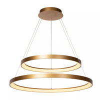 Lucide VIDAL dimmbare LED Pendelleuchte 92W 2700K mattgold Messing Ø 78 cm