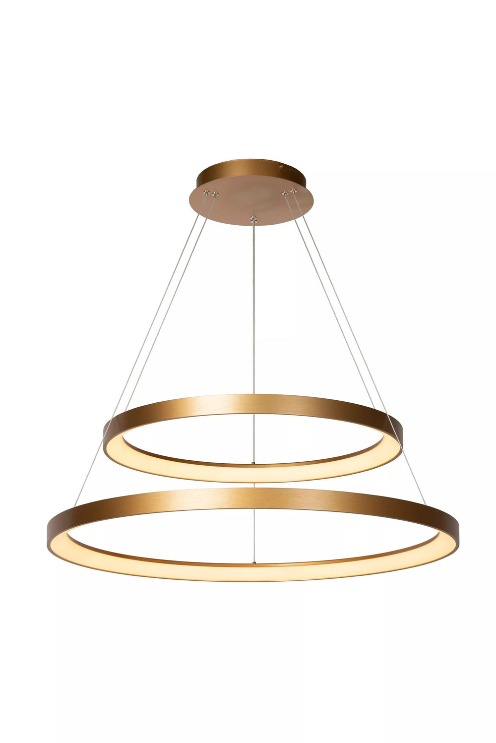 Lucide VIDAL dimmbare LED Pendelleuchte 92W 2700K mattgold Messing Ø 78 cm
