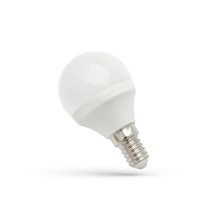 Spectrum LED bulb G45 e-14 230V 6W 6000K, 560 useful lumens, cool white light, IP20, 160° beam angle, not dimmable