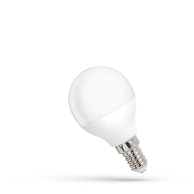 Spectrum LED G45 bulb E14 230V 4W cool white 6000K 750 useful lumens 160° angle 17000h lifetime