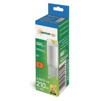 Spektrum LED-Lampe G9 2.5W 230V 6000K keramisch mit 210 Lumen, CRI 80, nicht dimmbar, kaltweißes Licht und 100° Winkel