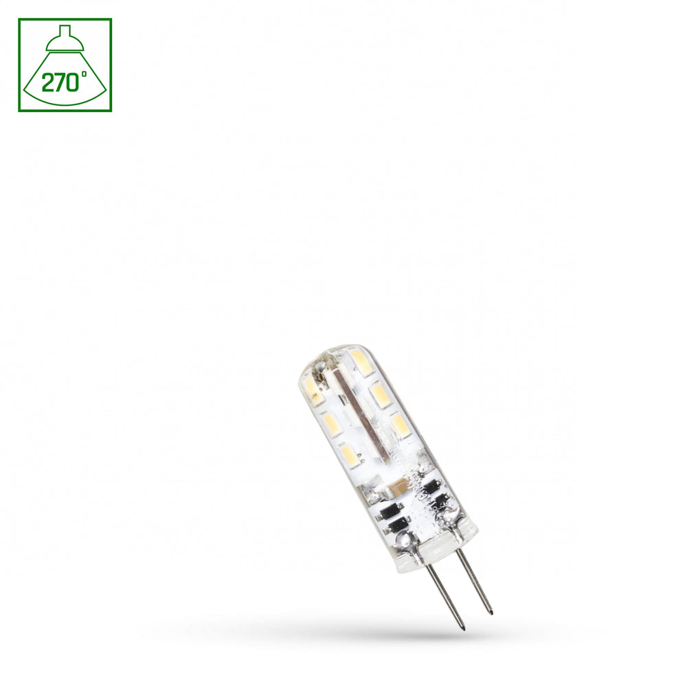 Spectrum LED G4 12V 1,5W Silikon 6000K, 110 Lumen, CRI 80, nicht dimmbar, 270° Lichtstrahl, energiesparend
