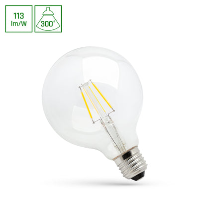 Spectrum LED GLOB G95 4W 2700K E27 mit 450 Lumen und 300° Abstrahlwinkel für warmweißes Licht