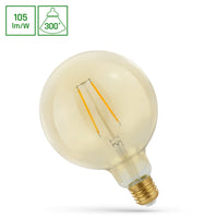 Spectrum LED Glob g125 E27 230V 2W 2400K warmweiß für stimmungsvolle Beleuchtung 230 Lumen Retro-Design
