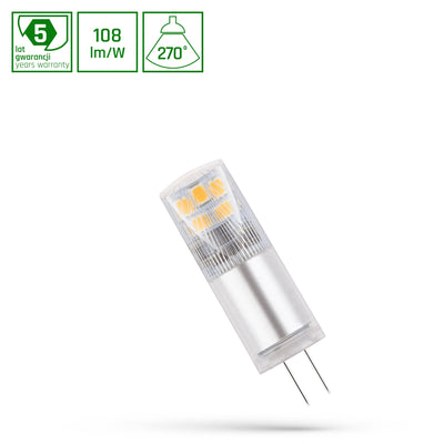 Spectrum LED G4 12V 2W warmweiß, 3000K, 270 Lumen, 50000 Stunden, G4-Fassung, IP20, nicht dimmbar