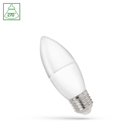Spectrum LED candle C37 E27 230V 1W, 4000K, 90 lumens, NW light, 270° angle, IP20, long lifespan, energy efficient