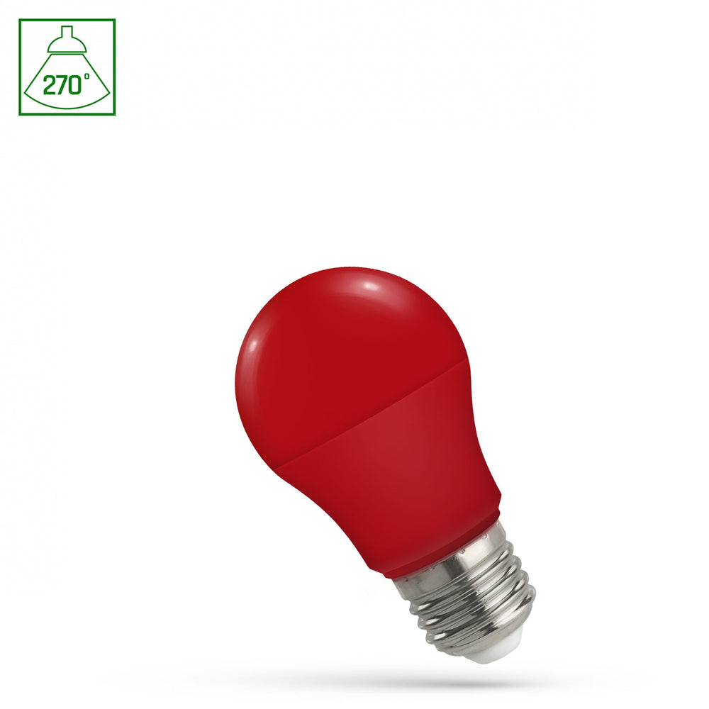 Spectrum LED GLS A50 E27 rotes Licht, 230V 4.9W, 270 Grad, 17000 Stunden, IP20, nicht dimmbar, Kunststoffgehäuse